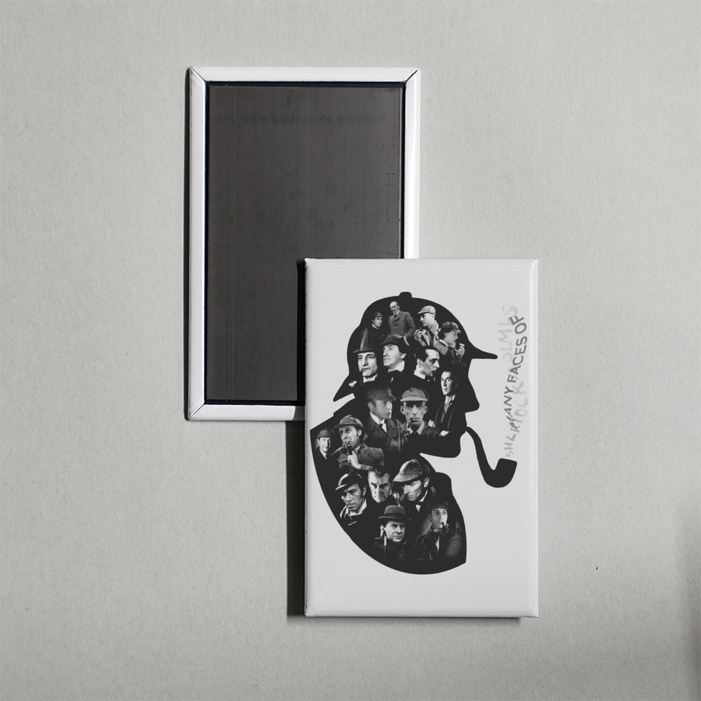 The Many Faces of Sherlock Holmes Mini Movie Fridge Magnet