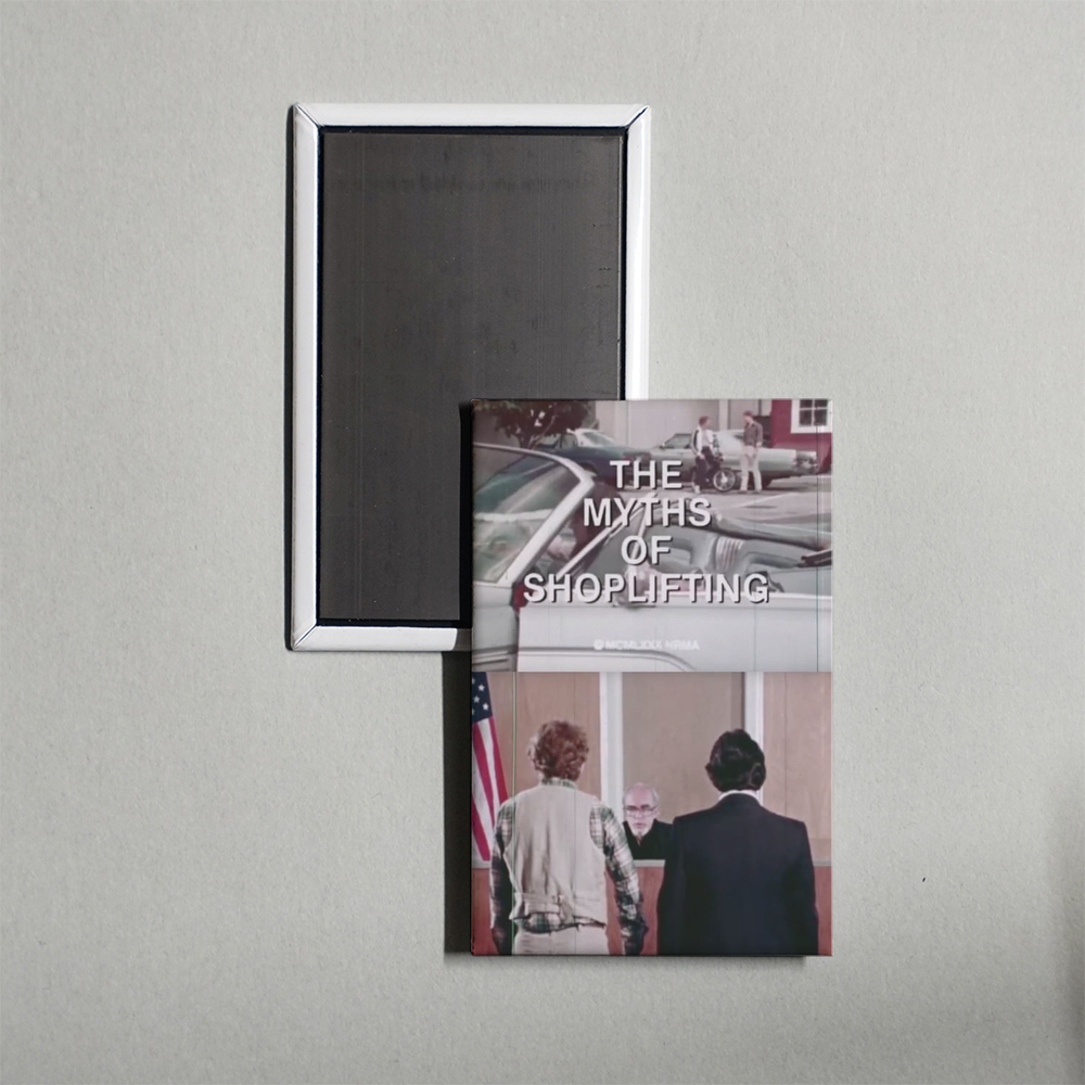 The Myths of Shoplifting Mini Movie Fridge Magnet