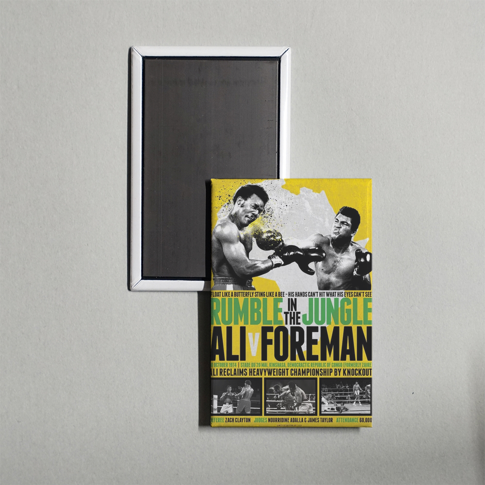 The Rumble in the Jungle George Foreman vs. Muhammad Ali Mini Movie Fridge Magnet
