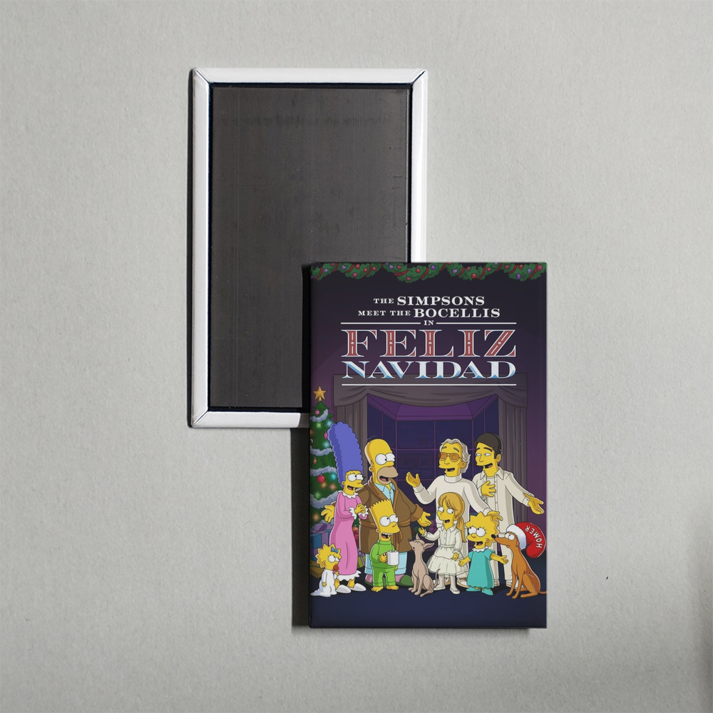 The Simpsons Meet the Bocellis in Feliz Navidad Mini Movie Fridge Magnet
