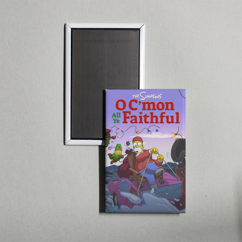 The Simpsons O C'mon All Ye Faithful Mini Movie Fridge Magnet