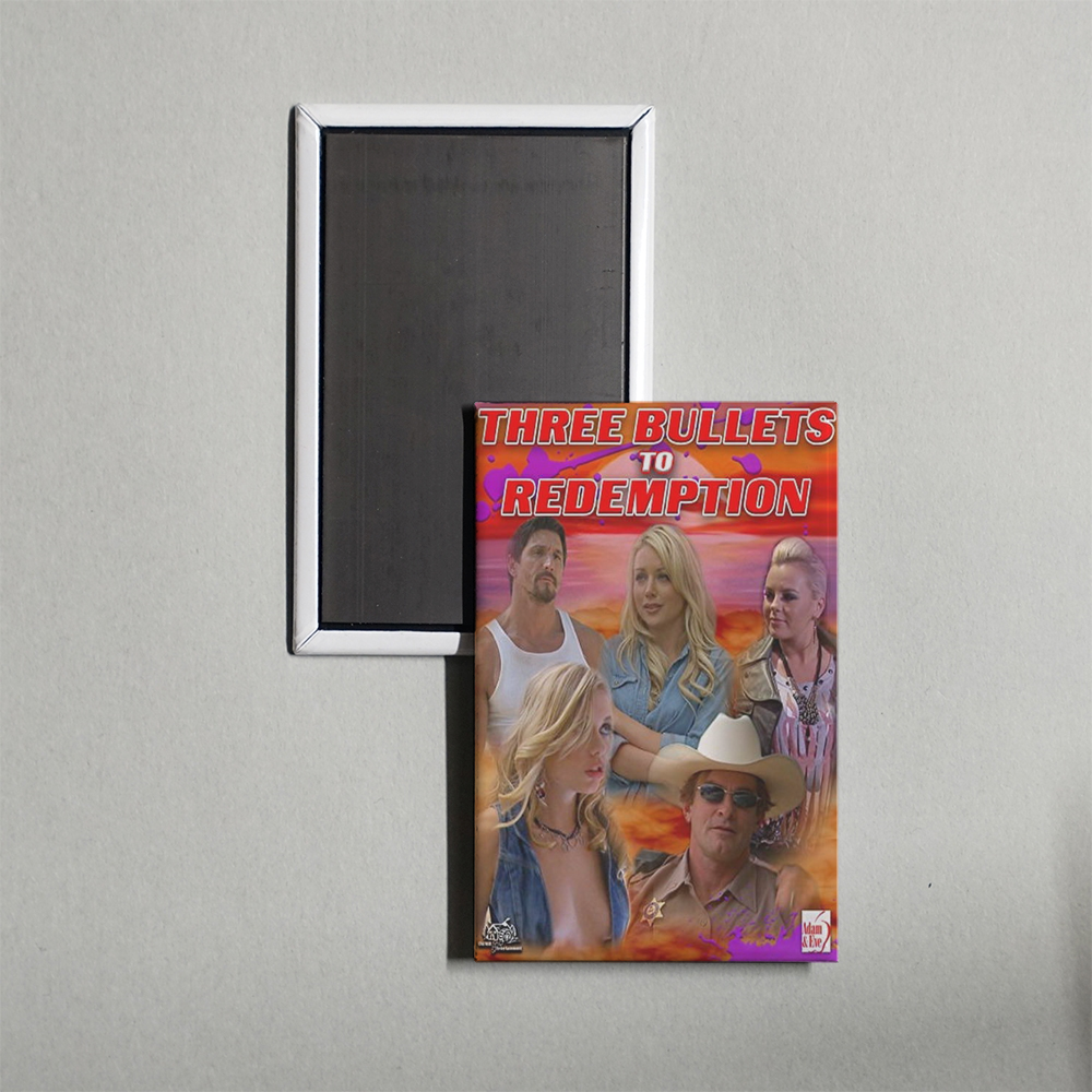 Three Bullets To Redemption Mini Movie Fridge Magnet