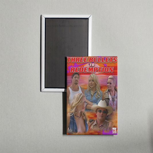 Three Bullets To Redemption Mini Movie Fridge Magnet