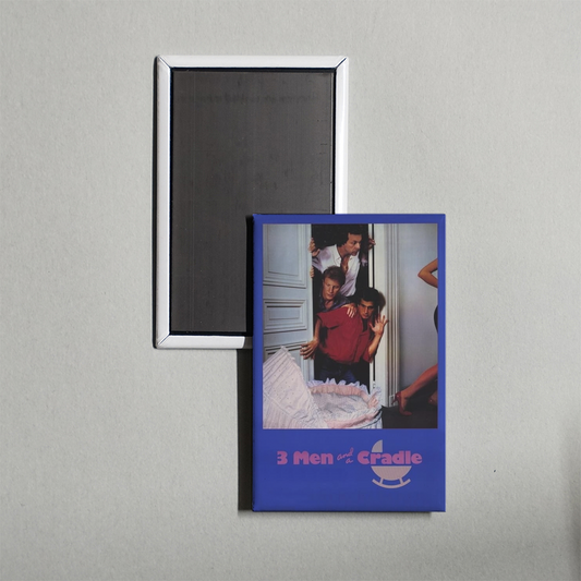 Three Men and a Cradle Mini Movie Fridge Magnet