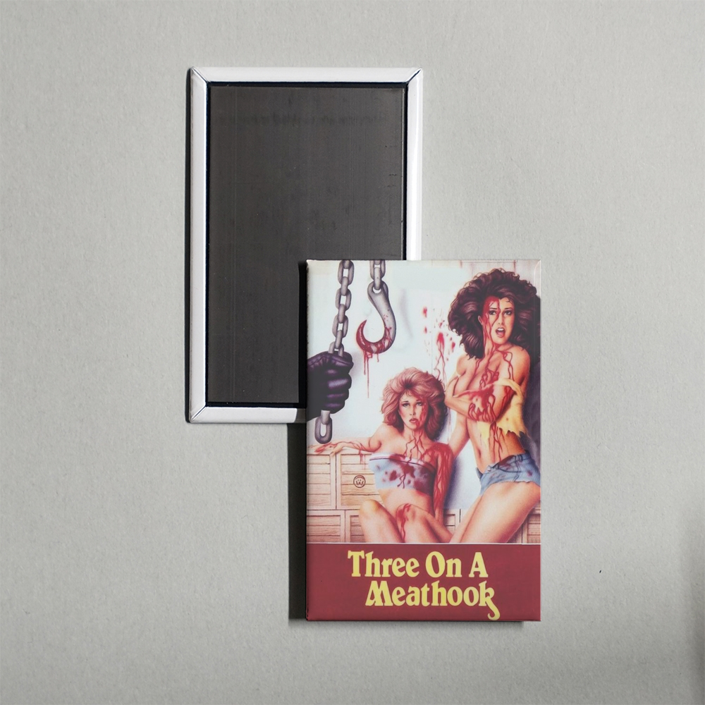 Three on a Meathook Mini Movie Fridge Magnet
