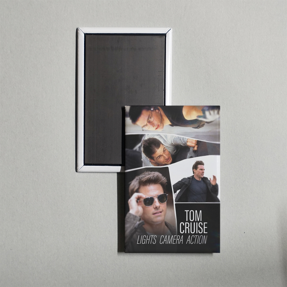 Tom Cruise Lights, Camera, Action Mini Movie Fridge Magnet