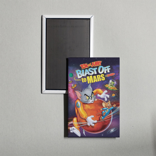 Tom and Jerry Blast Off to Mars! Mini Movie Fridge Magnet