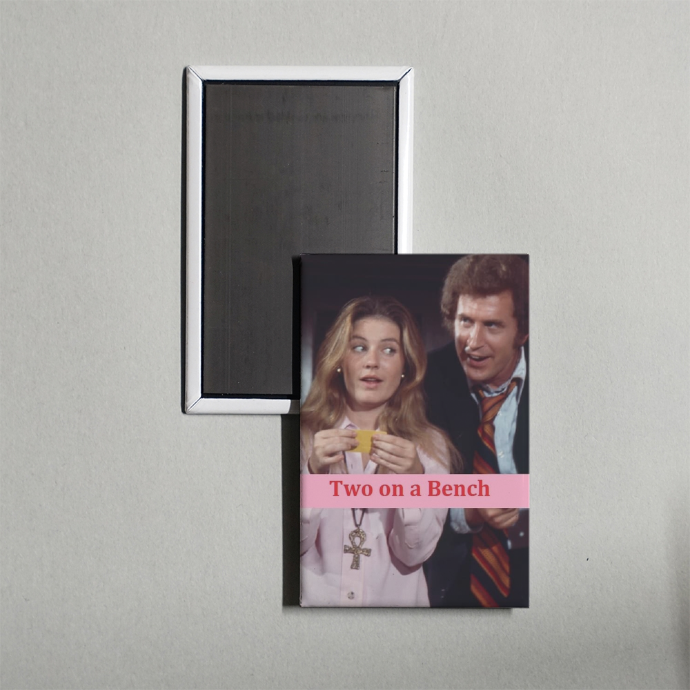 Two on a Bench Mini Movie Fridge Magnet
