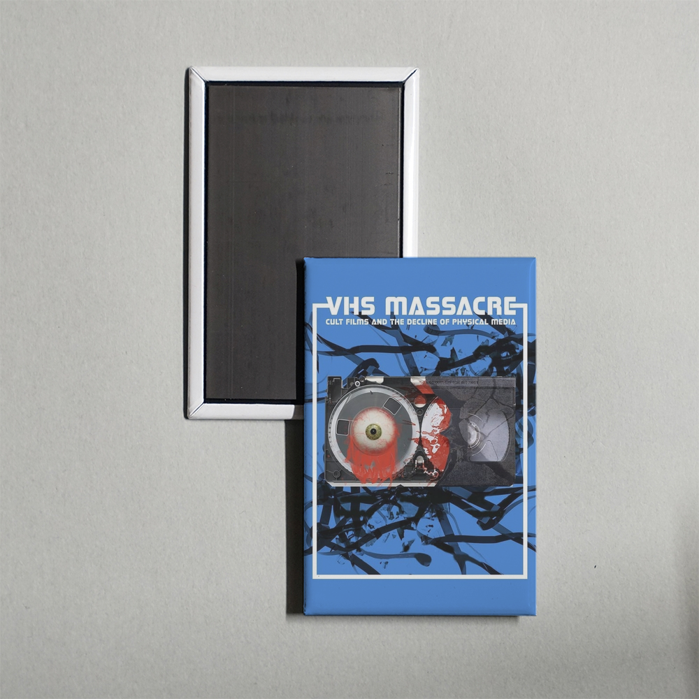 VHS Massacre Cult Films and the Decline of Physical Media Mini Movie Fridge Magnet