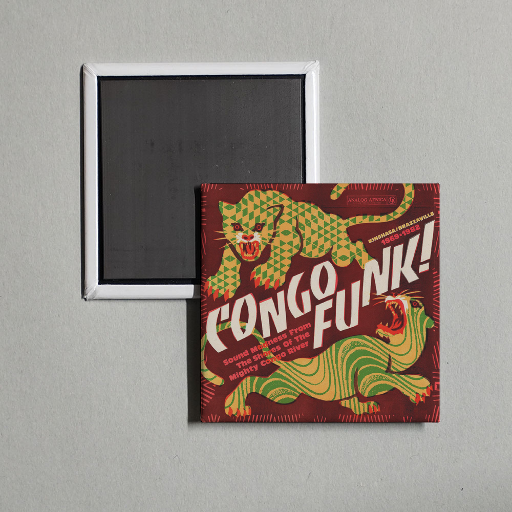 Various Artists - Congo Funk! - Sound Madness From The Shores Of The Mighty Congo River (KinshasaBrazzaville 1969-1982) (Analog Africa No.38) Album Cover Fridge Magnet
