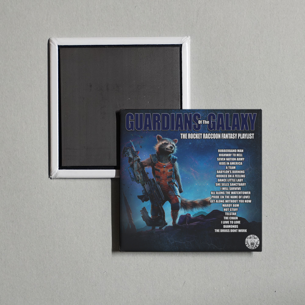 Various Artists - Guardians Of The Galaxy - The Rocket Raccoon Fantasy Playlist Album Cover Fridge Magnet