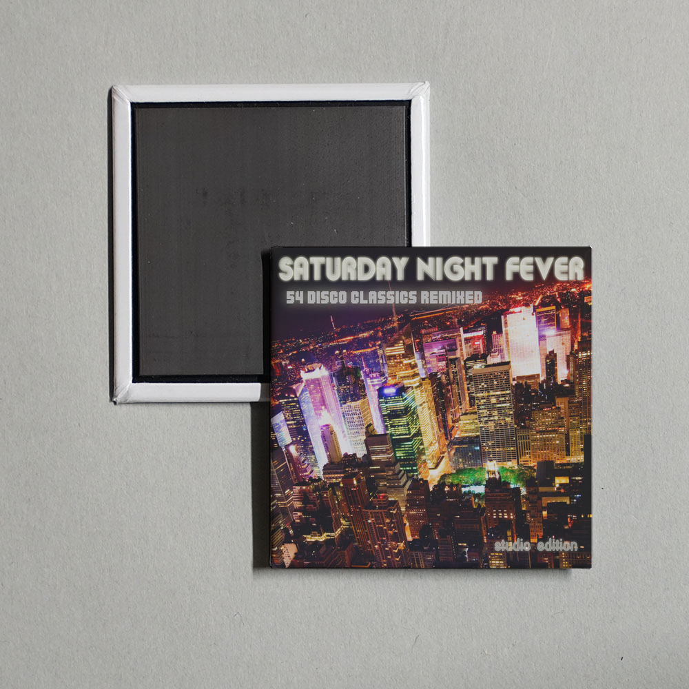 Various Artists - Saturday Night Fever - 54 Disco Classics Remixed (Studio House Edition) Album Cover Fridge Magnet