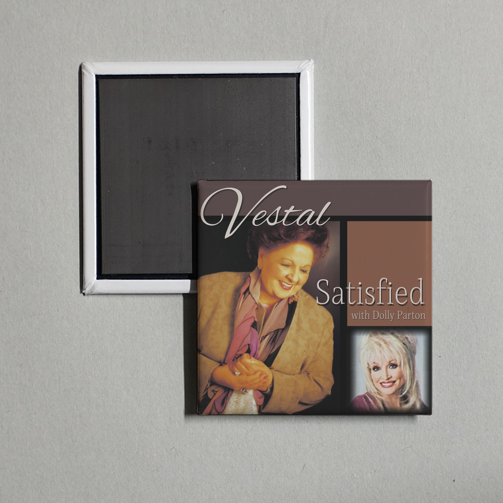 Vestal Goodman & Dolly Parton - Satisfied Album Cover Fridge Magnet