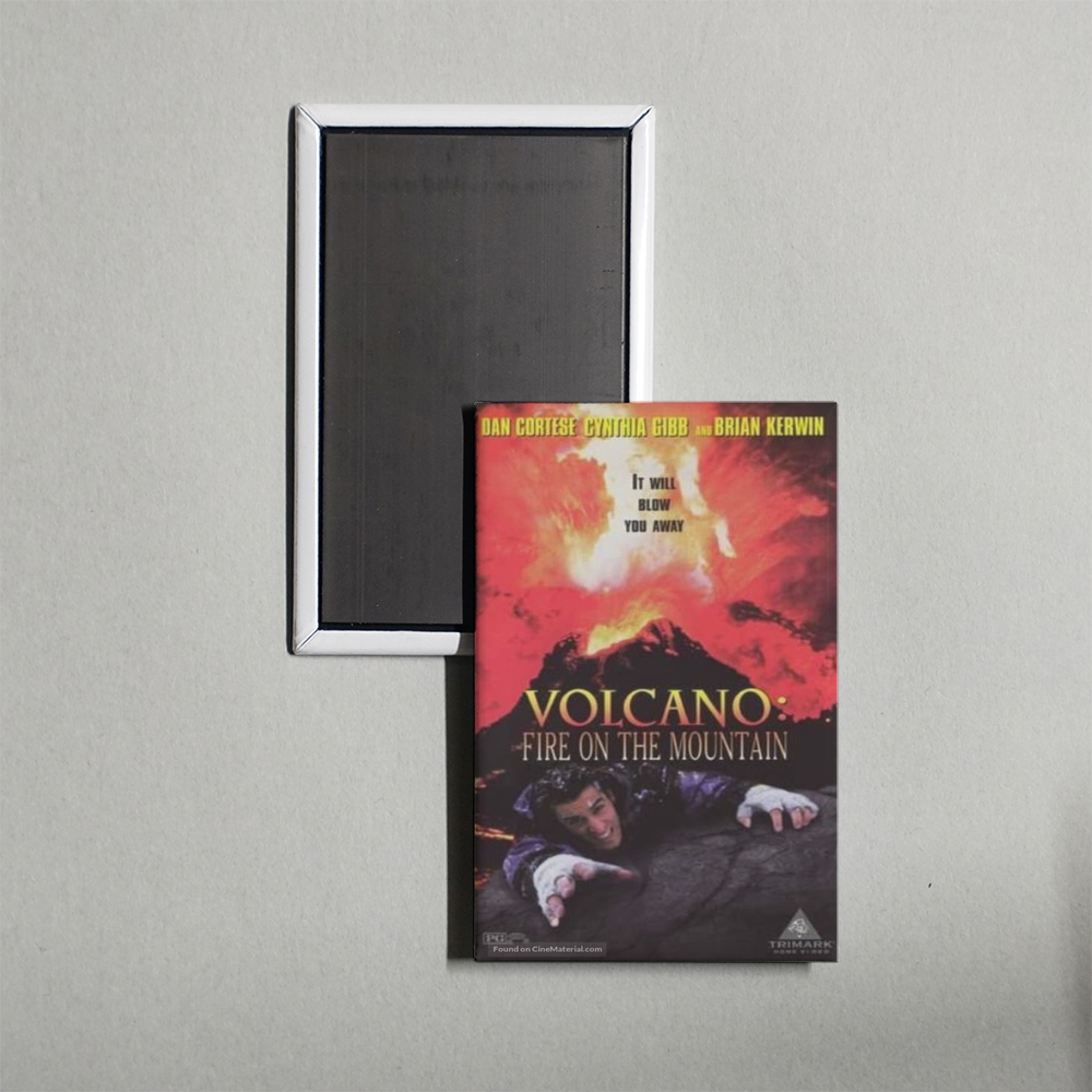 Volcano Fire on the Mountain Mini Movie Fridge Magnet