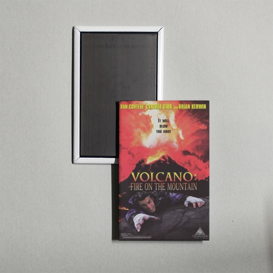 Volcano Fire on the Mountain Mini Movie Fridge Magnet