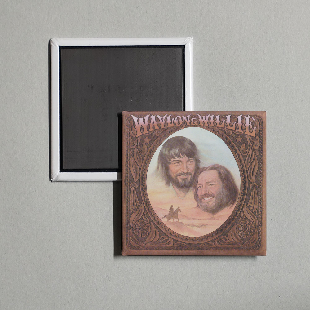 Waylon Jennings - Waylon & Willie Album Cover Fridge Magnet