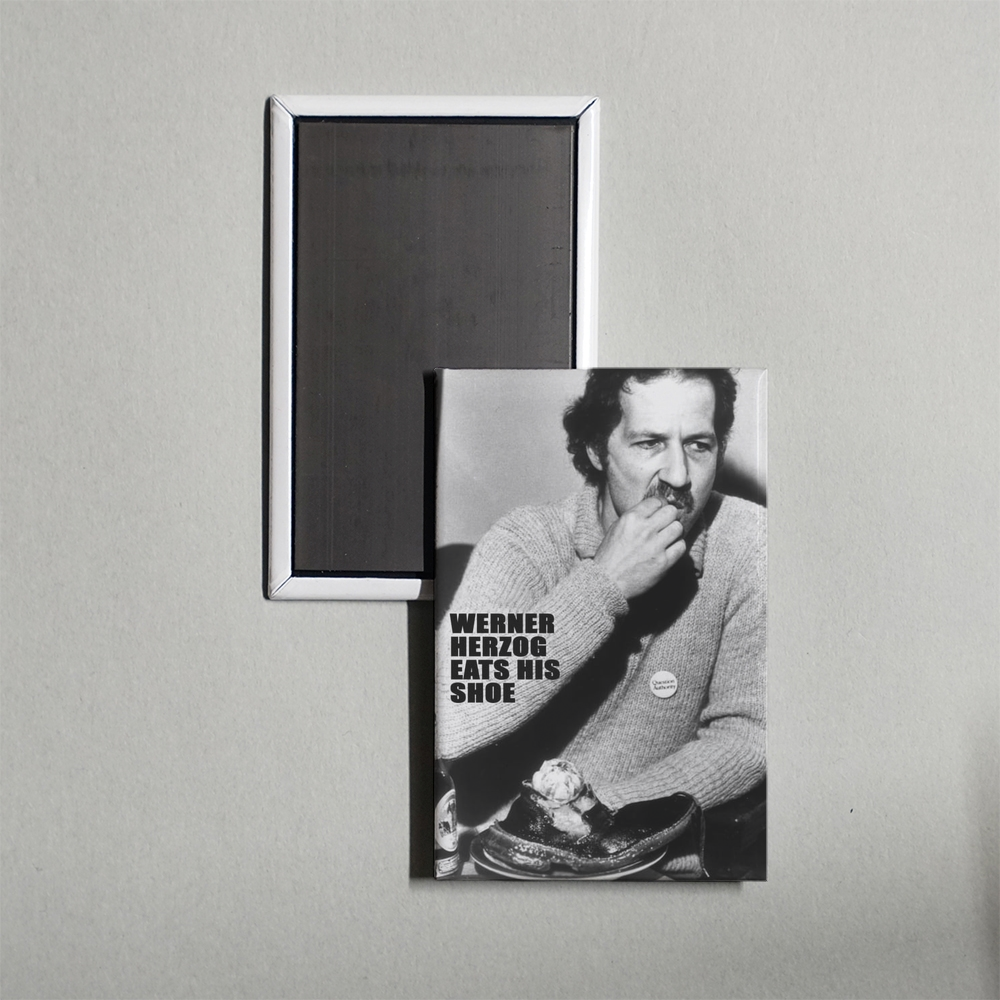 Werner Herzog Eats His Shoe Mini Movie Fridge Magnet