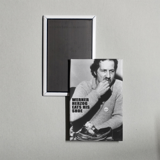 Werner Herzog Eats His Shoe Mini Movie Fridge Magnet