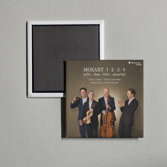 Wolfgang Amadeus Mozart - Mozart 1 ∙ 2 ∙ 3 ∙ 4. Solo, Duo, Trio, Quartet Album Cover Fridge Magnet