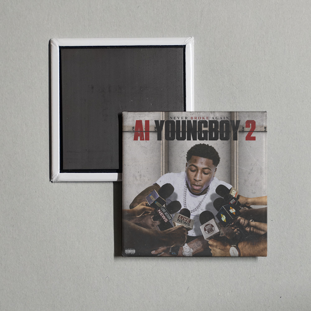 YoungBoy Never Broke Again - AI YoungBoy 2 Album Cover Fridge Magnet