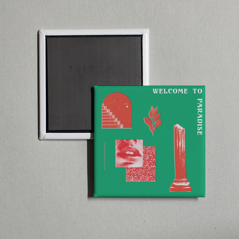 Young Marco - Welcome to Paradise (Italian Dream House 89-93) Vol. 1 & 2 Album Cover Fridge Magnet