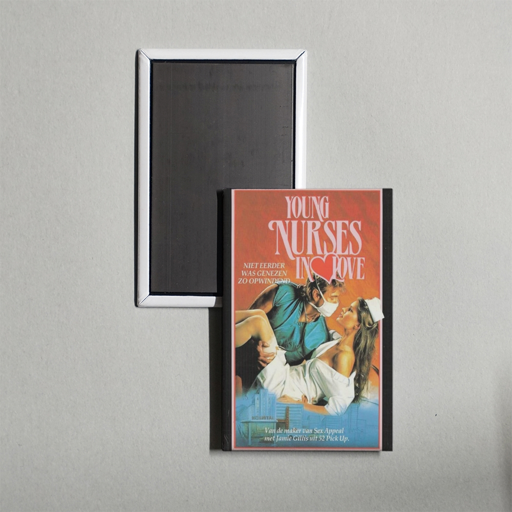 Young Nurses in Love Mini Movie Fridge Magnet