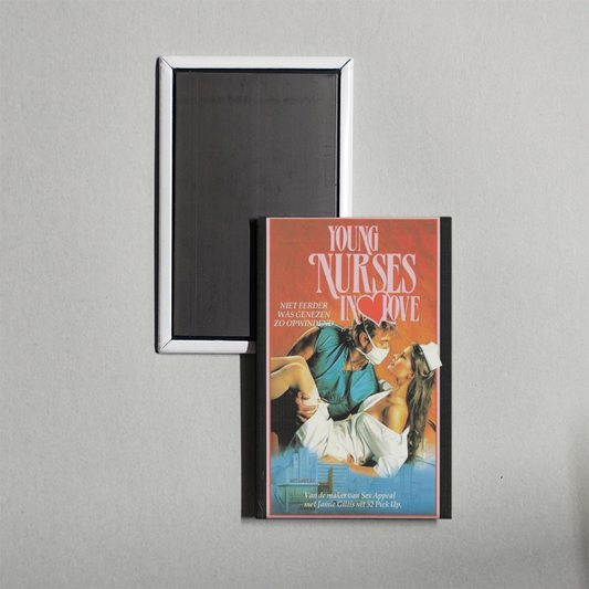 Young Nurses in Love Mini Movie Fridge Magnet